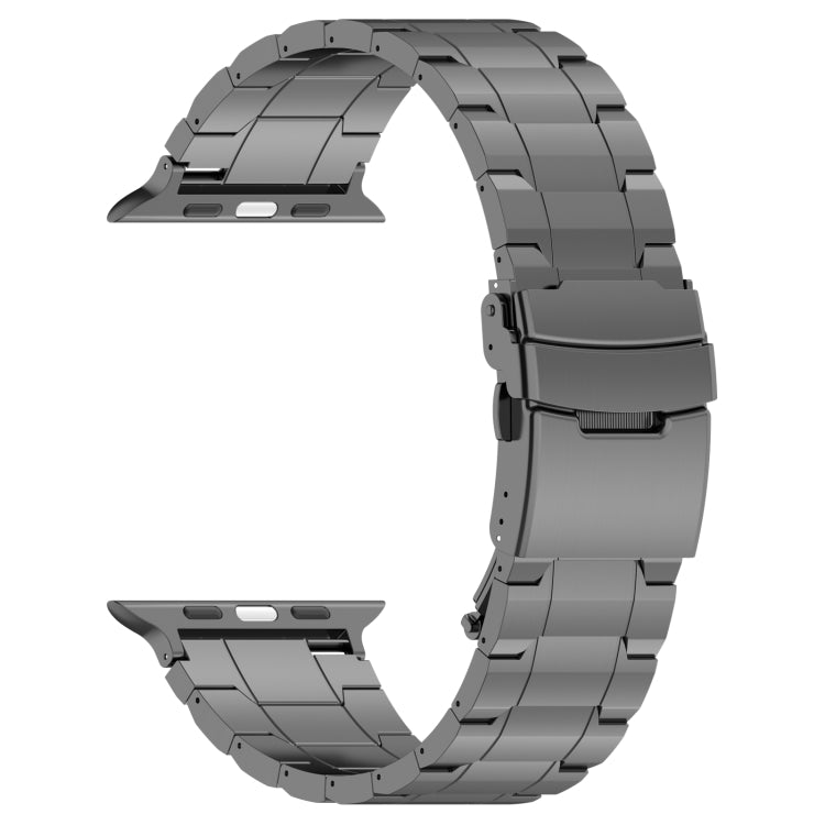 For Apple Watch Series 4 40mm Safety Buckle Trapezoid Titanium Steel Watch Band(Grey) by bashfashion