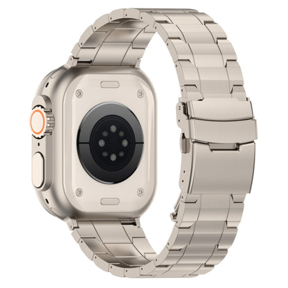 For Apple Watch Series 4 40mm Safety Buckle Trapezoid Titanium Steel Watch Band(Titanium) by bashfashion