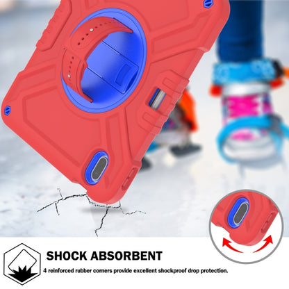 For iPad 2025 / 2022 X Rotation PC Hybrid Silicone Tablet Case with Strap(Red Blue) by bashfashion