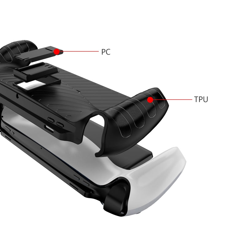 For Sony PlayStation Portal TPU Stripe Game Console Case with Holder(White) by bashfashion