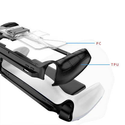 For Sony PlayStation Portal TPU + PC Game Console Protective Case with Holder(Black) by bashfashion
