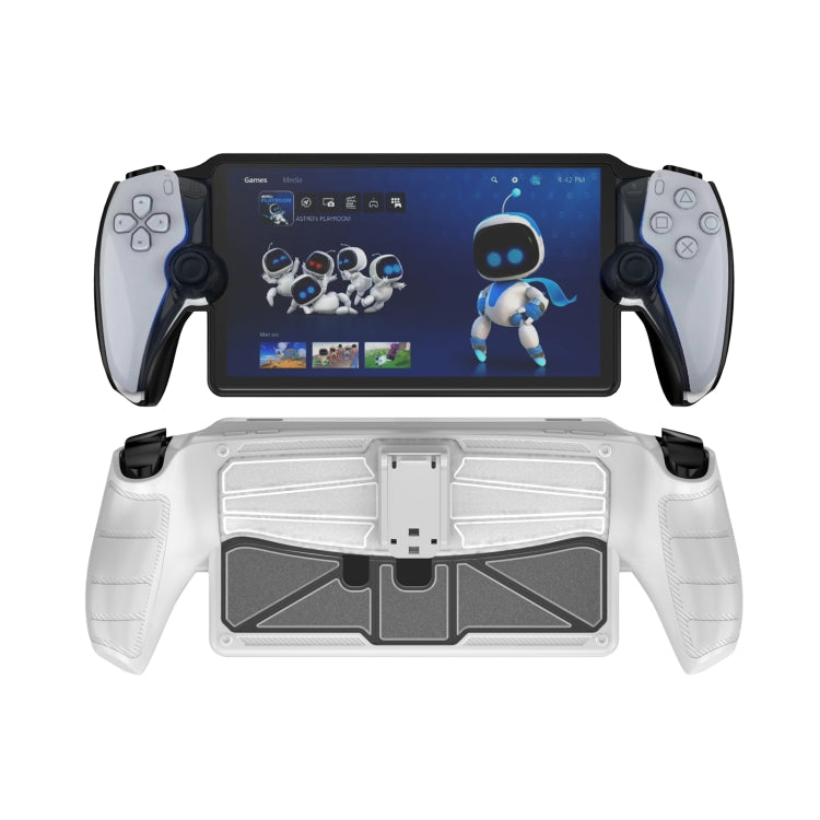 For Sony PlayStation Portal TPU + PC Game Console Protective Case with Holder(White) by bashfashion