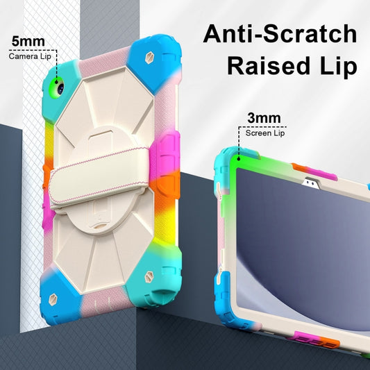 For Samsung Galaxy Tab A9+ Contrast Color Robot C2 Silicone Hybrid PC Tablet Case(Colorful Blue) by bashfashion