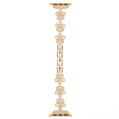 For Apple Watch Ultra 2 49mm 5-petaled Flower Zinc Alloy Chain Watch Band(Gold) by bashfashion
