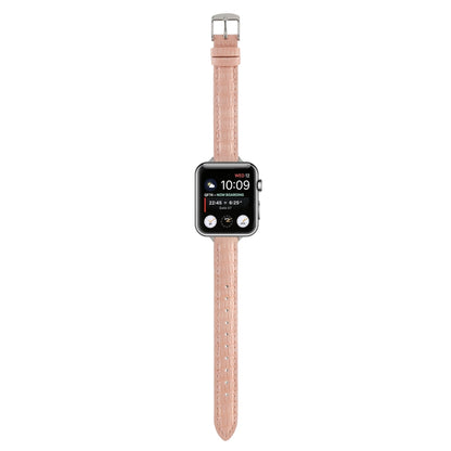 For Apple Watch Ultra 2 49mm Slim Crocodile Leather Watch Band(Pink) by bashfashion