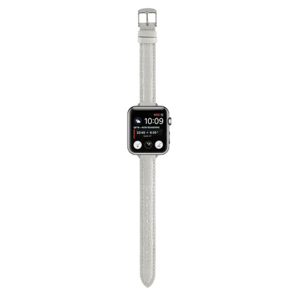 For Apple Watch Ultra 49mm Slim Crocodile Leather Watch Band(White) by bashfashion