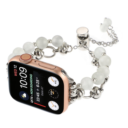 For Apple Watch Ultra 2 49mm Pearl Chain Metal Bracelet Watch Band(White Silver) by bashfashion