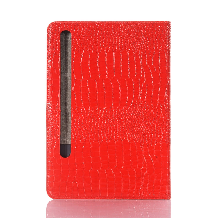 For Samsung Galaxy Tab S9 FE Crocodile Texture Leather Tablet Case(Red) by bashfashion