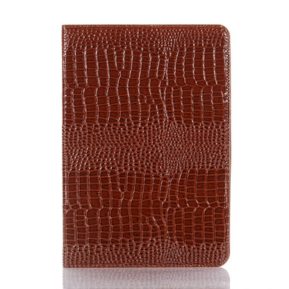 For Samsung Galaxy Tab S9 FE Crocodile Texture Leather Tablet Case(Brown) by bashfashion
