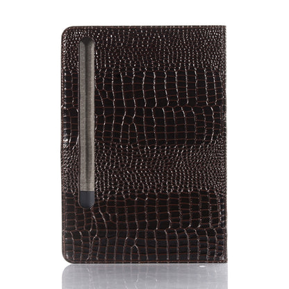 For Samsung Galaxy Tab S9 FE Crocodile Texture Leather Tablet Case(Black) by bashfashion