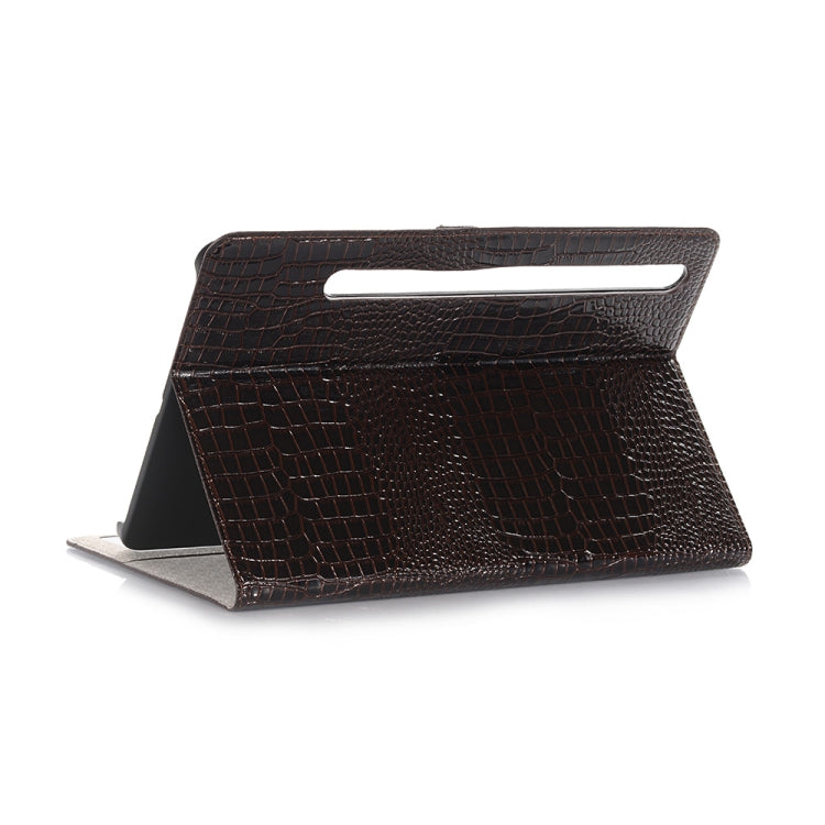 For Samsung Galaxy Tab S9 FE Crocodile Texture Leather Tablet Case(Black) by bashfashion
