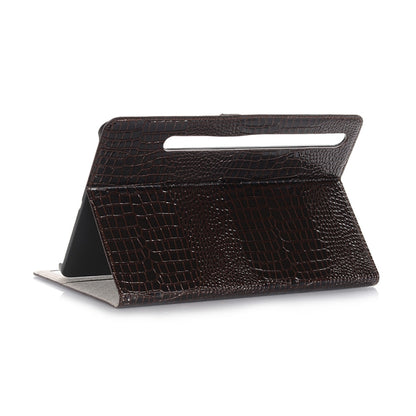 For Samsung Galaxy Tab S9 FE Crocodile Texture Leather Tablet Case(Black) by bashfashion