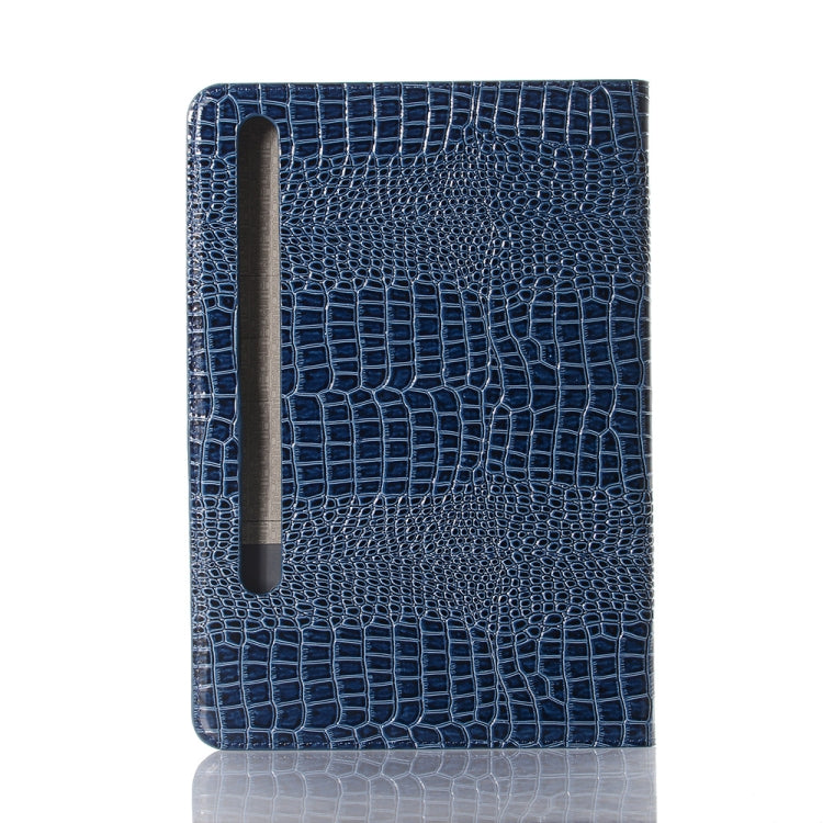 For Samsung Galaxy Tab S9 FE Crocodile Texture Leather Tablet Case(Blue) by bashfashion