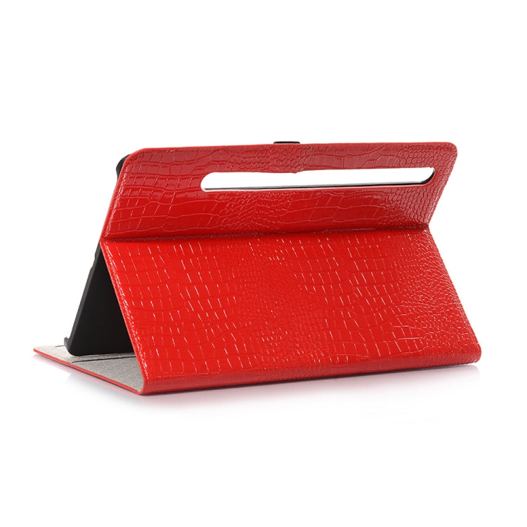 For Samsung Galaxy Tab S9 Crocodile Texture Leather Tablet Case(Red) by bashfashion