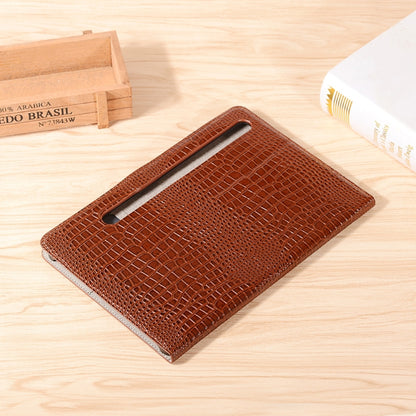 For Samsung Galaxy Tab S9 Crocodile Texture Leather Tablet Case(Brown) by bashfashion