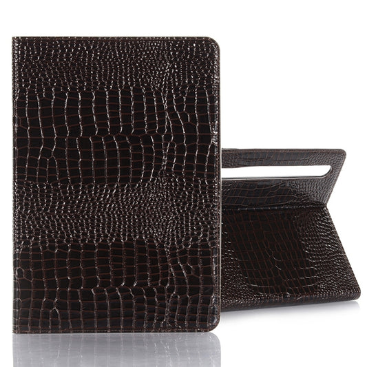 For Samsung Galaxy Tab S9 Crocodile Texture Leather Tablet Case(Black) by bashfashion