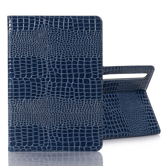 For Samsung Galaxy Tab S9 Crocodile Texture Leather Tablet Case(Blue) by bashfashion