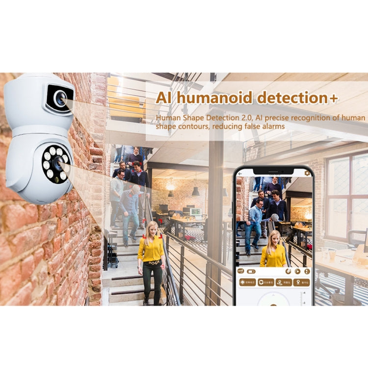 DP41 Bulb-type Dual-lens Motion Tracking Smart Camera Supports Voice Intercom(White) by bashfashion
