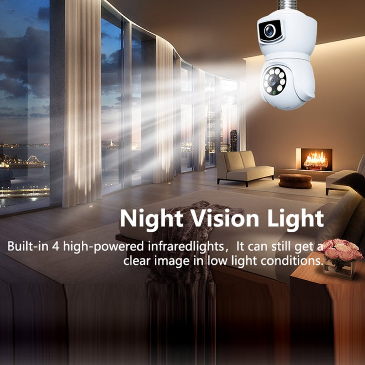 DP41 Bulb-type Dual-lens Motion Tracking Smart Camera Supports Voice Intercom(White) by bashfashion