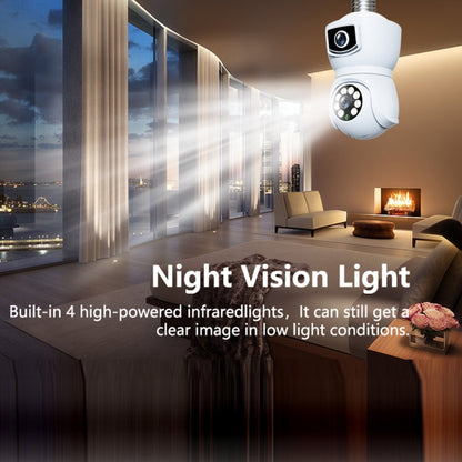 DP41 Bulb-type Dual-lens Motion Tracking Smart Camera Supports Voice Intercom(White) by bashfashion