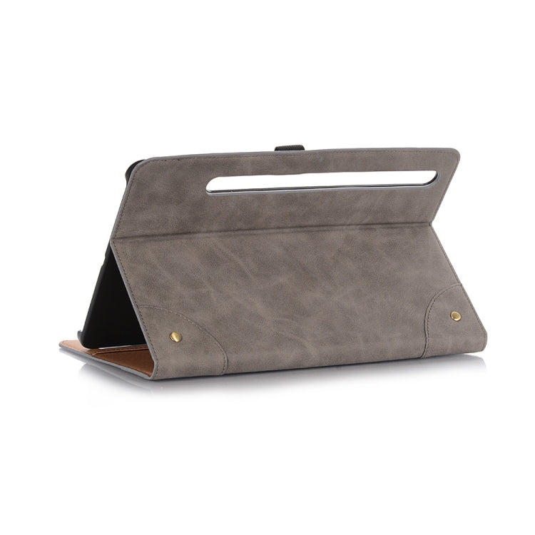 For Samsung Galaxy Tab S9 FE Retro Book Leather Tablet Case(Grey) by bashfashion