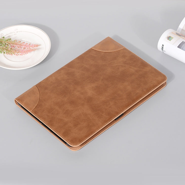 For Samsung Galaxy Tab S9 Retro Book Leather Tablet Case(Light Brown) by bashfashion