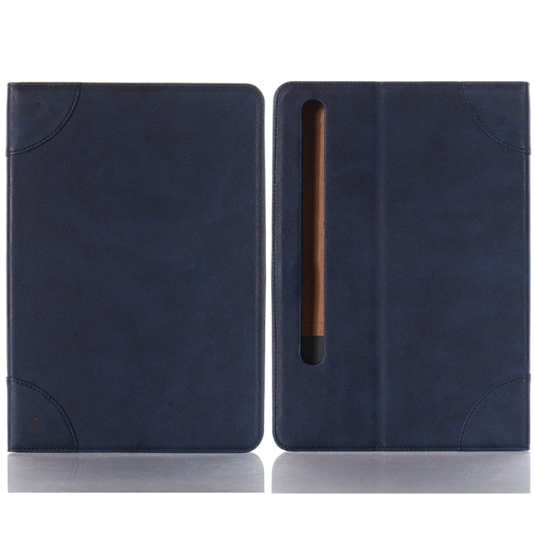For Samsung Galaxy Tab S9 Retro Book Leather Tablet Case(Dark Blue) by bashfashion