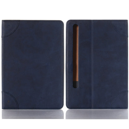 For Samsung Galaxy Tab S9 Retro Book Leather Tablet Case(Dark Blue) by bashfashion