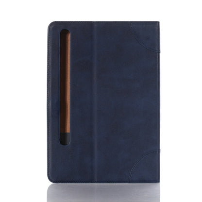 For Samsung Galaxy Tab S9 Retro Book Leather Tablet Case(Dark Blue) by bashfashion
