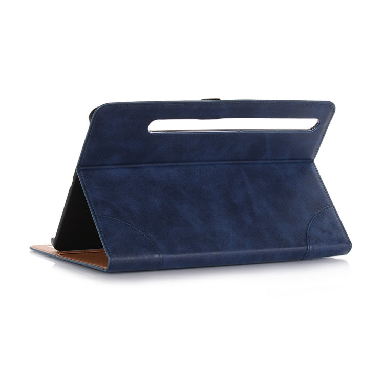 For Samsung Galaxy Tab S9 Retro Book Leather Tablet Case(Dark Blue) by bashfashion