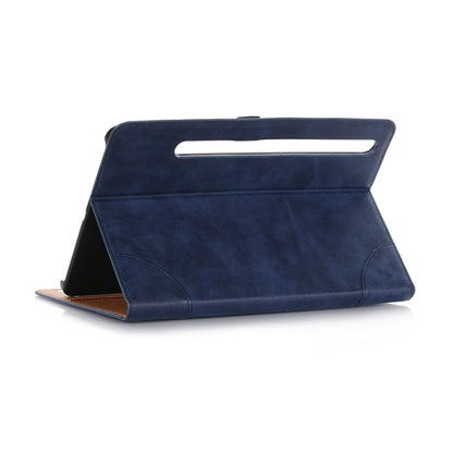 For Samsung Galaxy Tab S9 Retro Book Leather Tablet Case(Dark Blue) by bashfashion