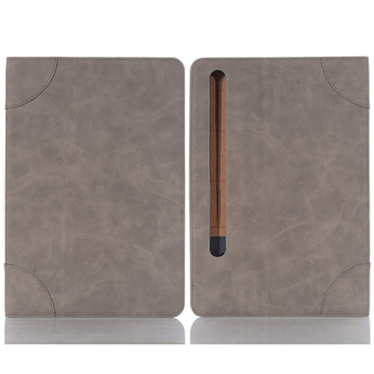 For Samsung Galaxy Tab S9 Retro Book Leather Tablet Case(Grey) by bashfashion