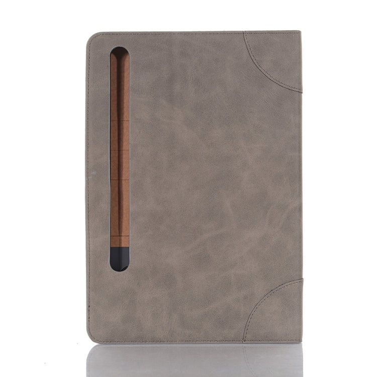 For Samsung Galaxy Tab S9 Retro Book Leather Tablet Case(Grey) by bashfashion