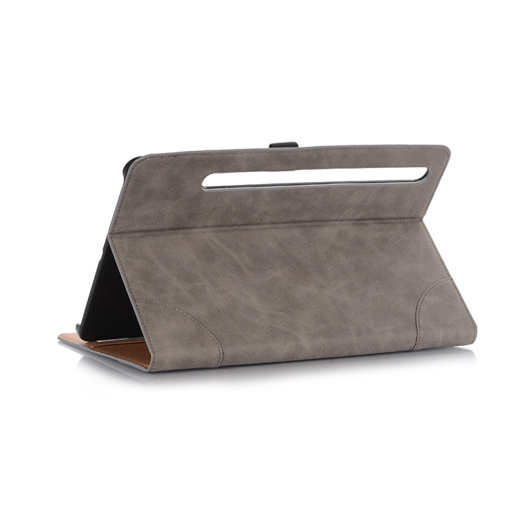 For Samsung Galaxy Tab S9 Retro Book Leather Tablet Case(Grey) by bashfashion