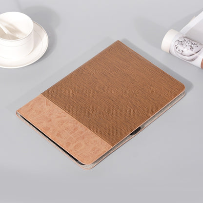 For Samsung Galaxy Tab S9 FE Cross Texture Stitching Leather Tablet Case(Light Brown) by bashfashion