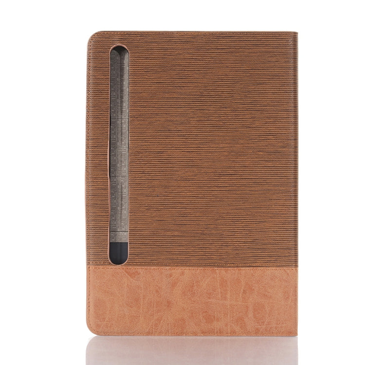 For Samsung Galaxy Tab S9 FE Cross Texture Stitching Leather Tablet Case(Light Brown) by bashfashion