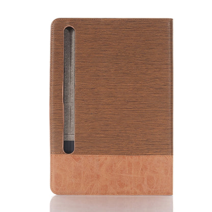 For Samsung Galaxy Tab S9 FE Cross Texture Stitching Leather Tablet Case(Light Brown) by bashfashion