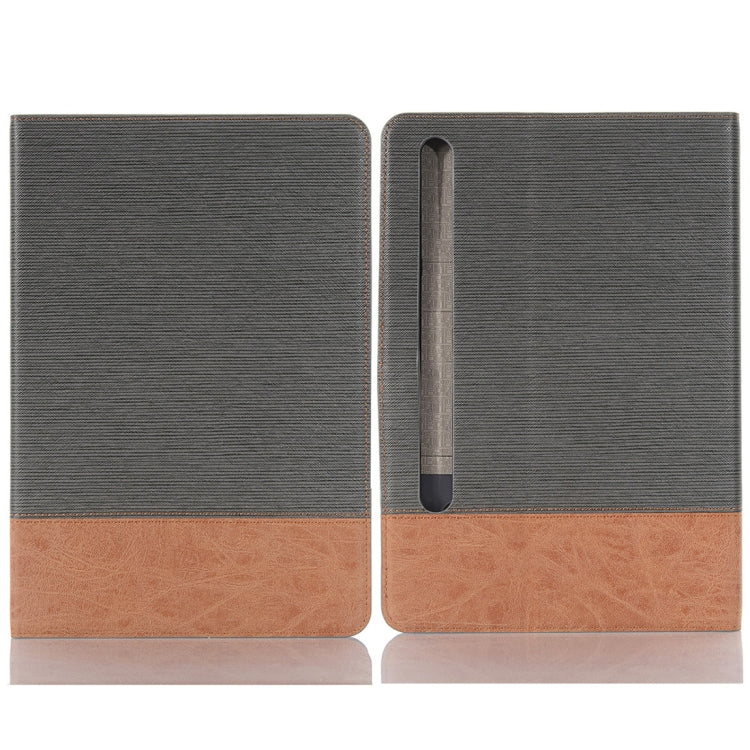 For Samsung Galaxy Tab S9 FE Cross Texture Stitching Leather Tablet Case(Dark Grey) by bashfashion