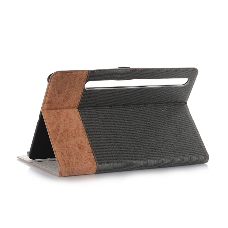 For Samsung Galaxy Tab S9 FE Cross Texture Stitching Leather Tablet Case(Dark Grey) by bashfashion