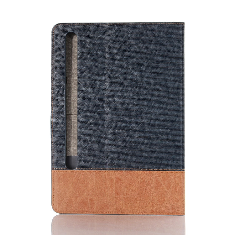 For Samsung Galaxy Tab S9 Cross Texture Stitching Leather Tablet Case(Dark Blue) by bashfashion
