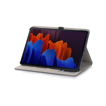 For Samsung Galaxy Tab S9 Cross Texture Stitching Leather Tablet Case(Dark Blue) by bashfashion