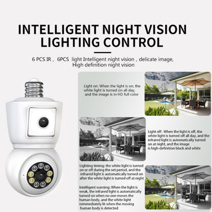 DP44 Bulb-type Motion Tracking Night Vision Smart Camera Supports Voice Intercom(White)