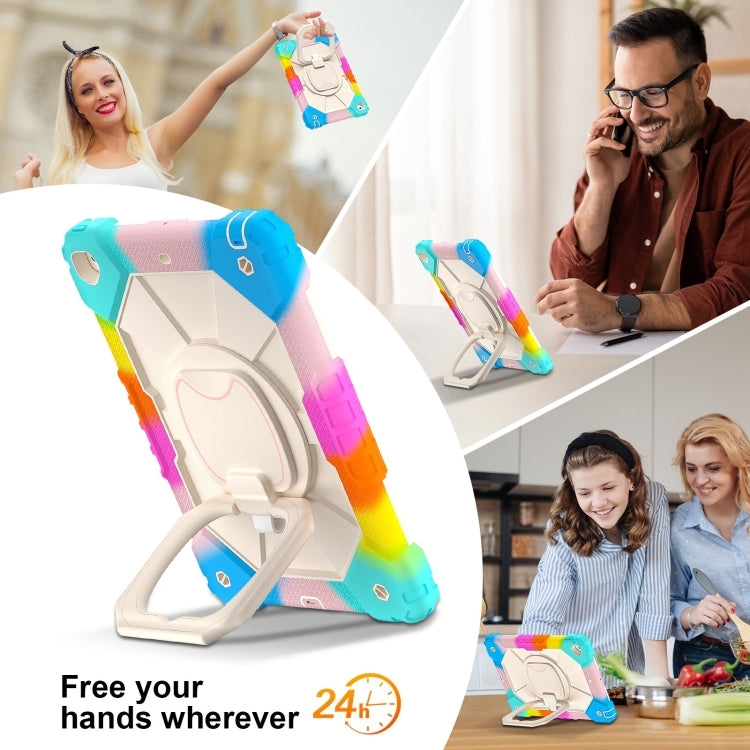 For iPad 10.2 2021 / 2020 / 2019 Contrast Color Robot Silicone Hybrid PC Tablet Case(Colorful Blue) by bashfashion