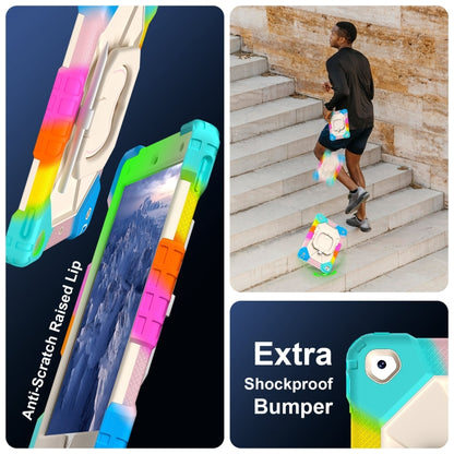 For iPad 10.2 2021 / 2020 / 2019 Contrast Color Robot Silicone Hybrid PC Tablet Case(Colorful Blue) by bashfashion