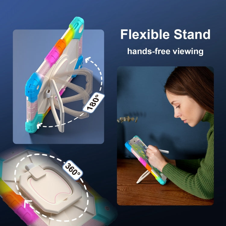 For iPad 10.2 2021 / 2020 / 2019 Contrast Color Robot Silicone Hybrid PC Tablet Case(Colorful Blue) by bashfashion