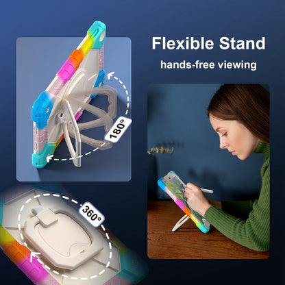 For iPad 10.2 2021 / 2020 / 2019 Contrast Color Robot Silicone Hybrid PC Tablet Case(Colorful Blue) by bashfashion