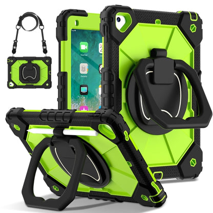 For iPad Air / Air 2 / 9.7 2018/2017 Contrast Color Robot Silicone Hybrid PC Tablet Case(Black Yellow Green) by bashfashion