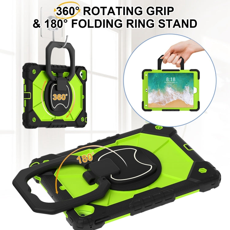 For iPad Air / Air 2 / 9.7 2018/2017 Contrast Color Robot Silicone Hybrid PC Tablet Case(Black Yellow Green) by bashfashion