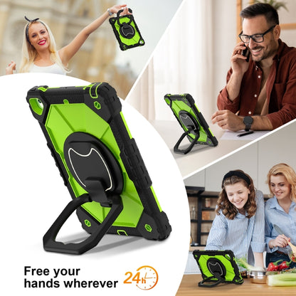 For iPad Air / Air 2 / 9.7 2018/2017 Contrast Color Robot Silicone Hybrid PC Tablet Case(Black Yellow Green) by bashfashion