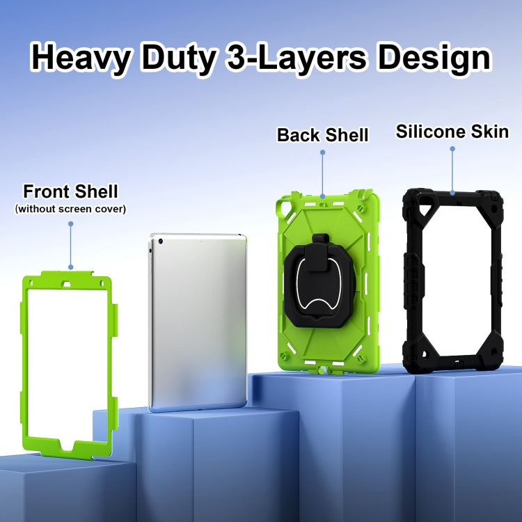 For iPad Air / Air 2 / 9.7 2018/2017 Contrast Color Robot Silicone Hybrid PC Tablet Case(Black Yellow Green) by bashfashion